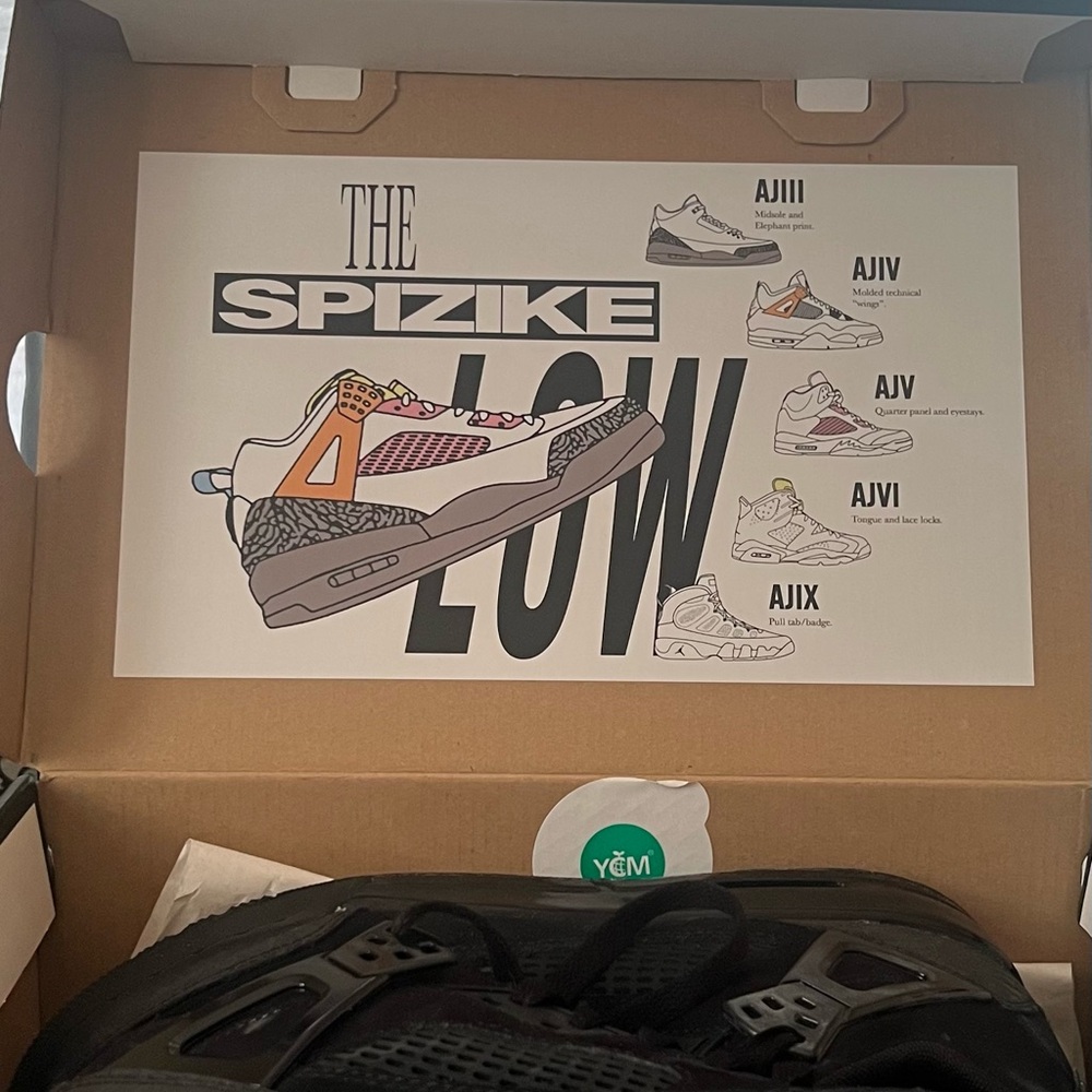Jordan Big Kids' Spizike Low All-Black Sneakers - Picture 8 of 13